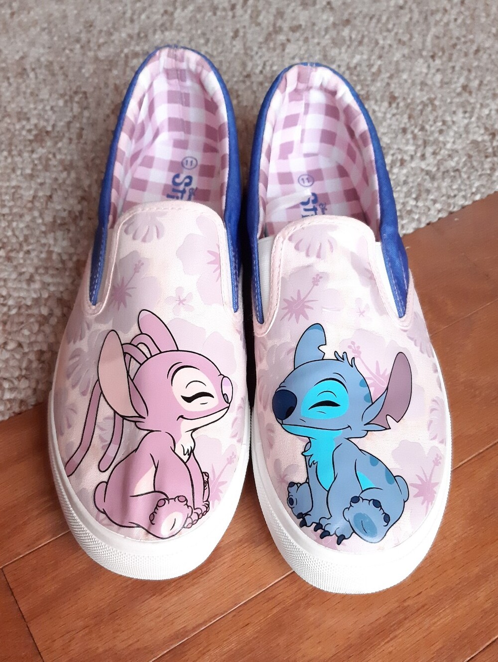 Disney Stitch & Angel Canvas Slip On Shoes size 11